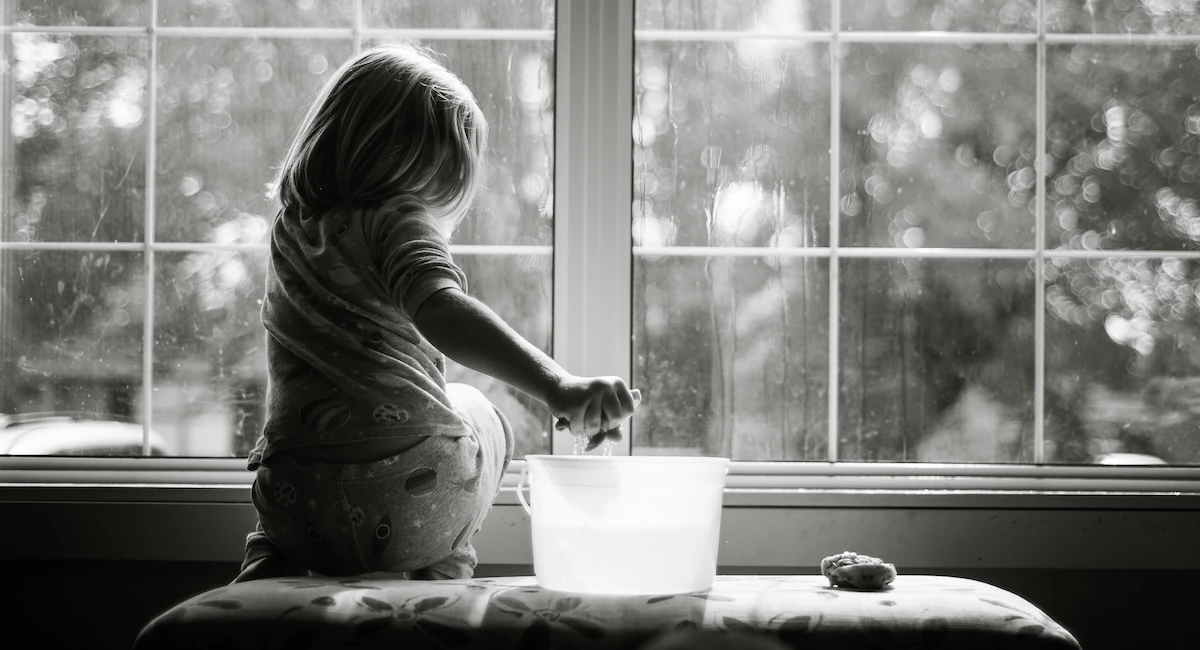 Sometimes, Life needs a new "scrub" 1 Young boy cleaning with sponge